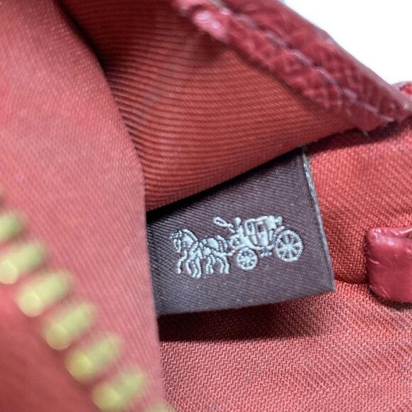 Auth COACH - F12186 Red Leather Coin Case - Picture 9 of 12